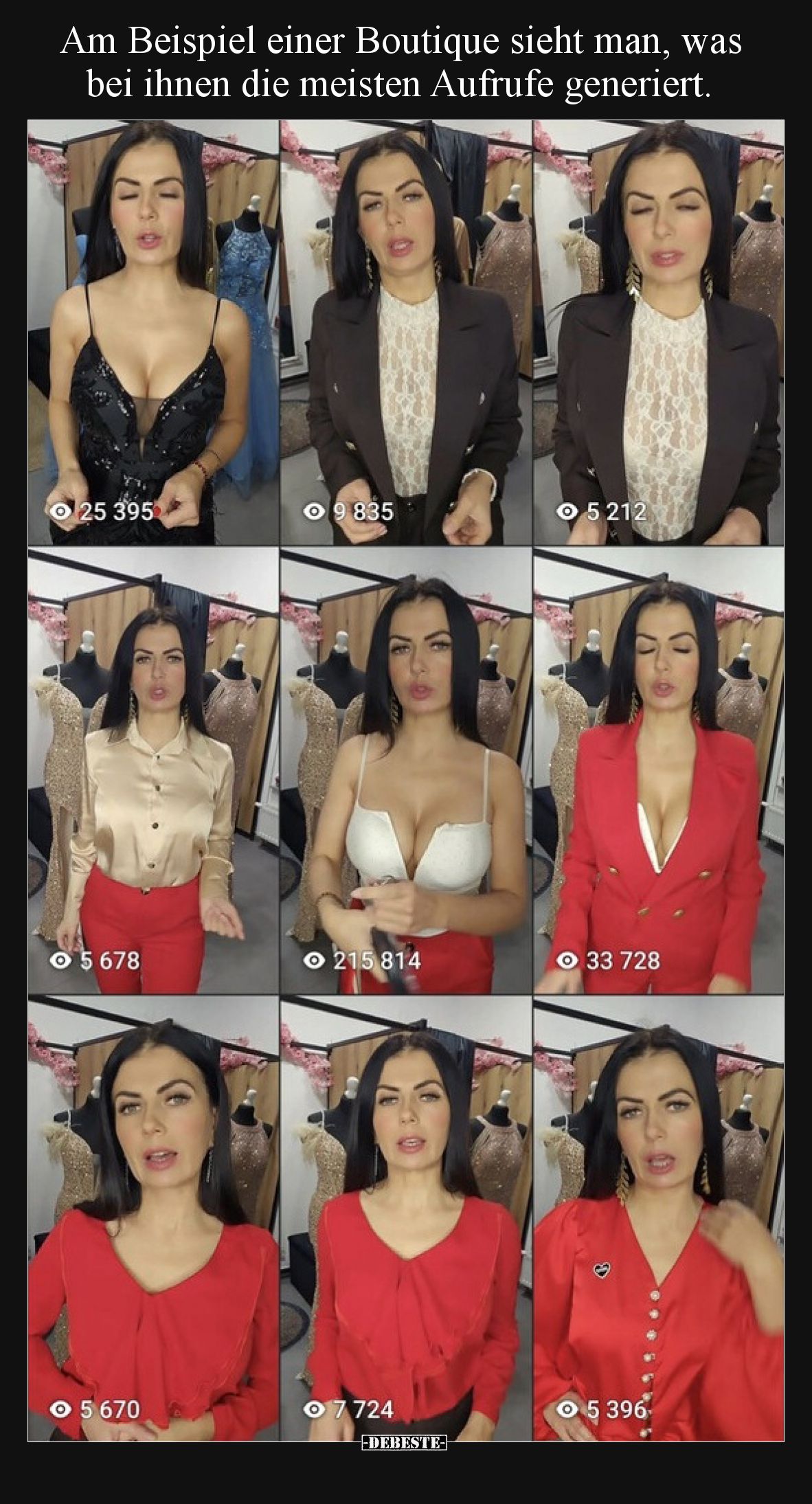 Am Beispiel einer Boutique sieht man, was bei ihnen die meisten Aufrufe generiert.