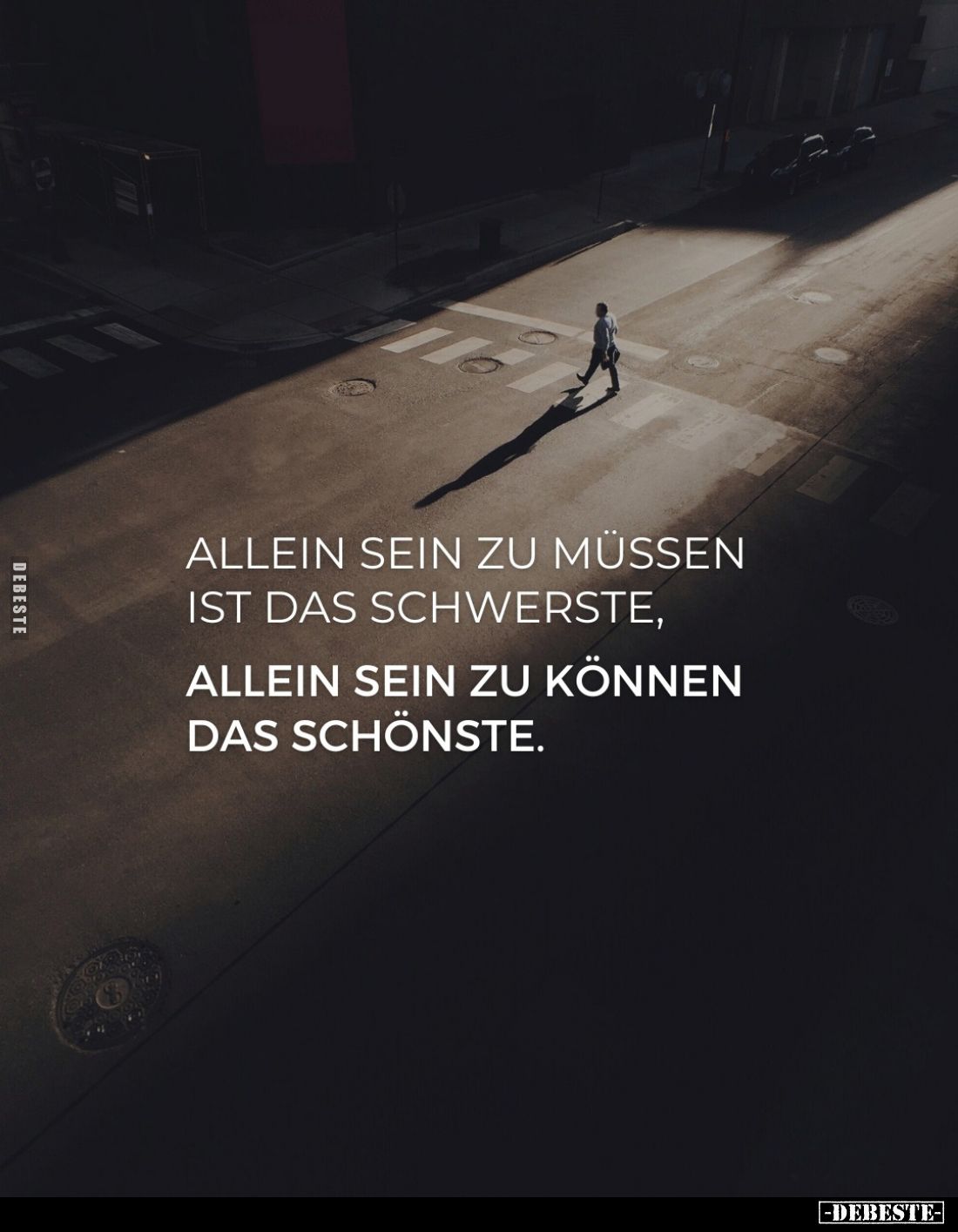 Allein sein zu müssen ist das schwerste,
allein sein zu können das schönste.