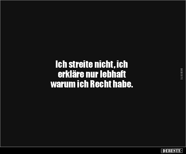 Ich streite nicht, ich erkläre nur lebhaft warum ich.. - Lustige Bilder | DEBESTE.de