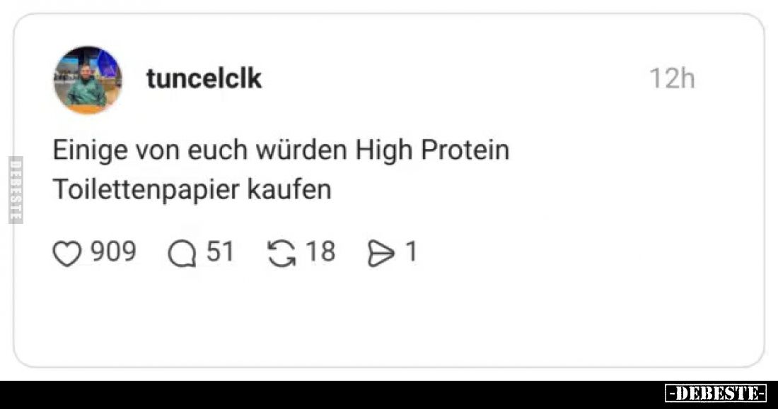 Einige von euch würden High Protein Toilettenpapier kaufen