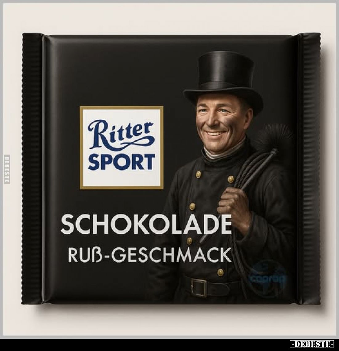 Schokolade
Ruß-Geschmack.