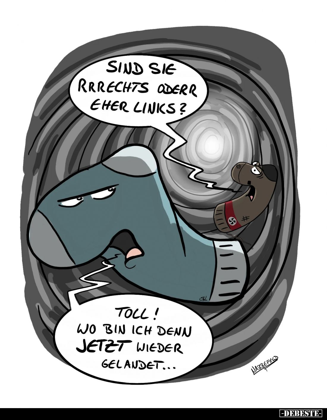 Sind sie rrrechts oderr eher links?
Toll! Wo bin ich denn jetzt wieder gelandet...