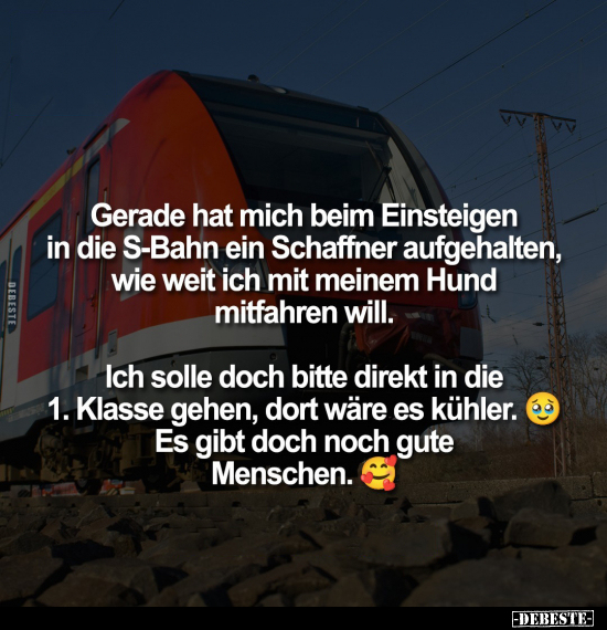 Gerade hat mich beim Einsteigen in die S-Bahn ein Schaffner.. - Lustige Bilder | DEBESTE.de