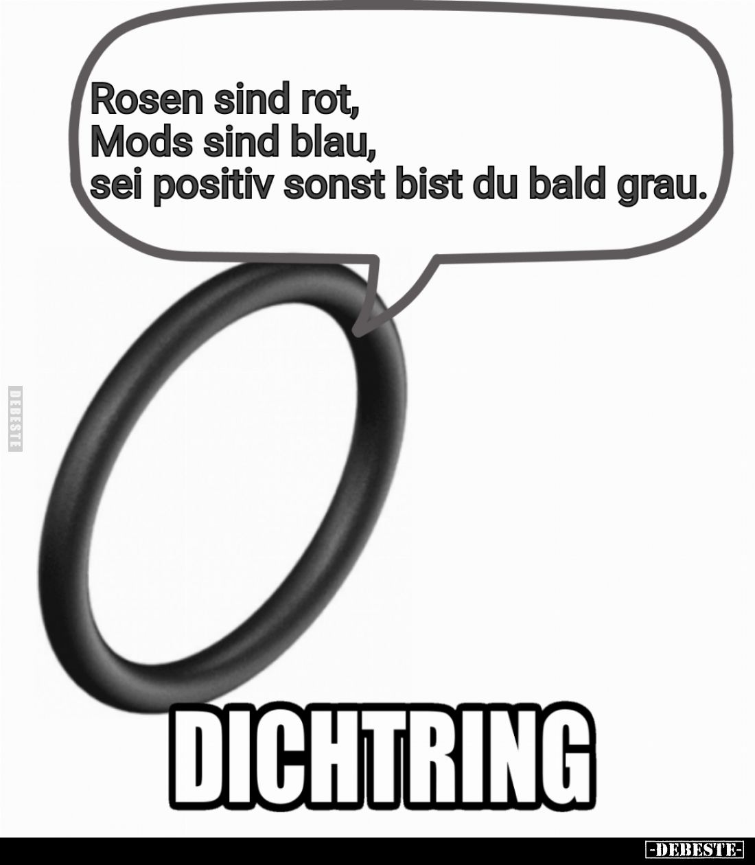 Rosen sind rot, Mods sind blau, sei positiv sonst bist du bald grau. Dichtring