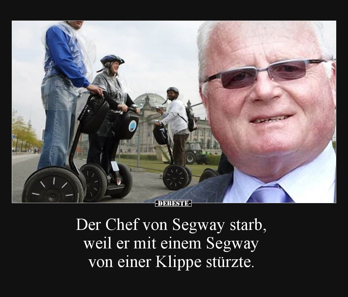 Der Chef von Segway starb, weil er mit einem Segway von einer Klippe stürzte.