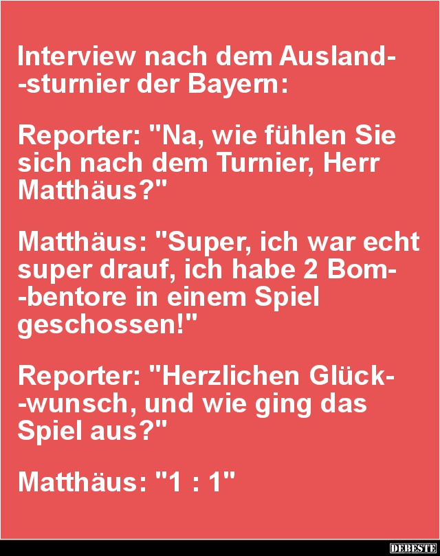 Interview nach dem Auslandsturnier der Bayern.. - Lustige Bilder | DEBESTE.de