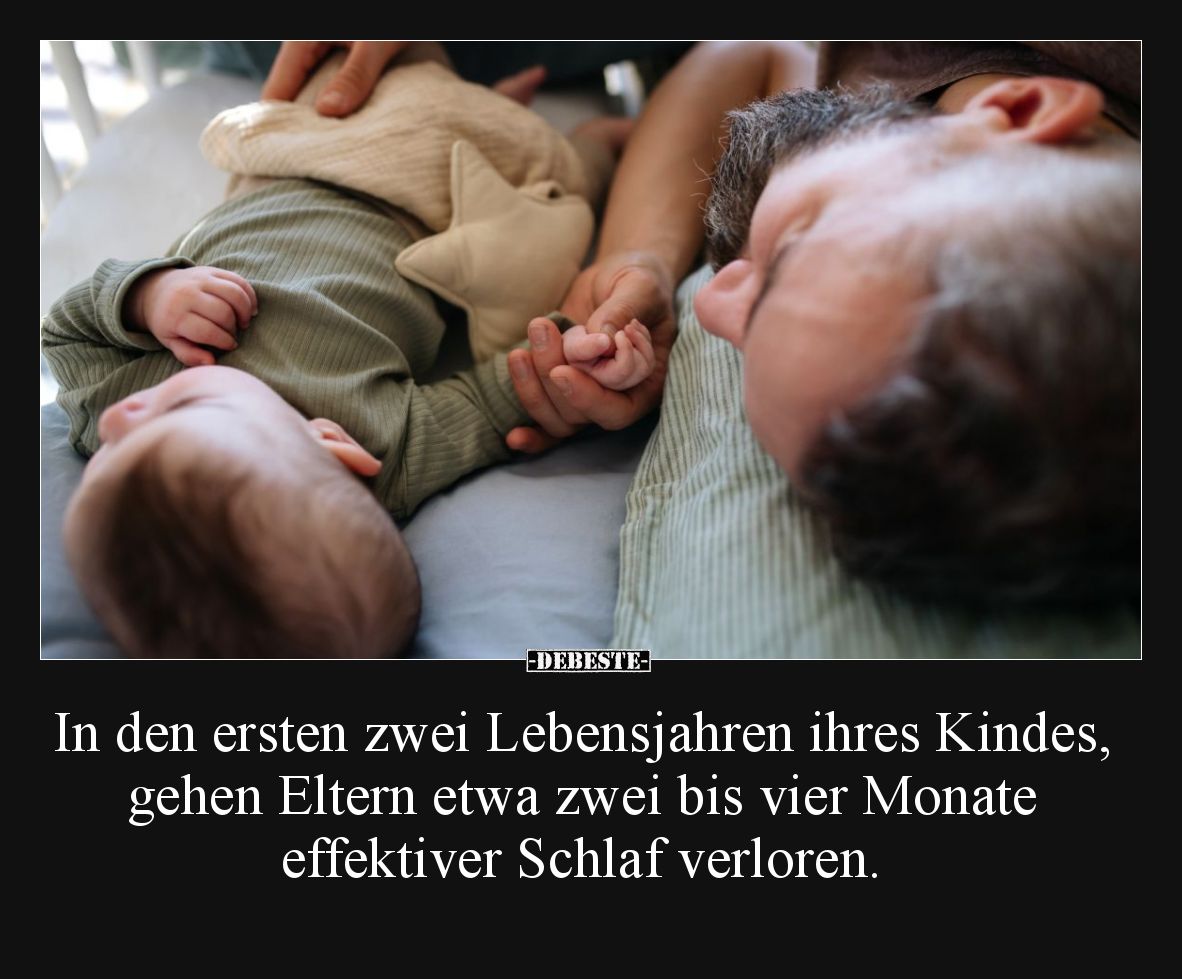 In den ersten zwei Lebensjahren ihres Kindes, gehen Eltern etwa zwei bis vier Monate effektiver Schlaf verloren.