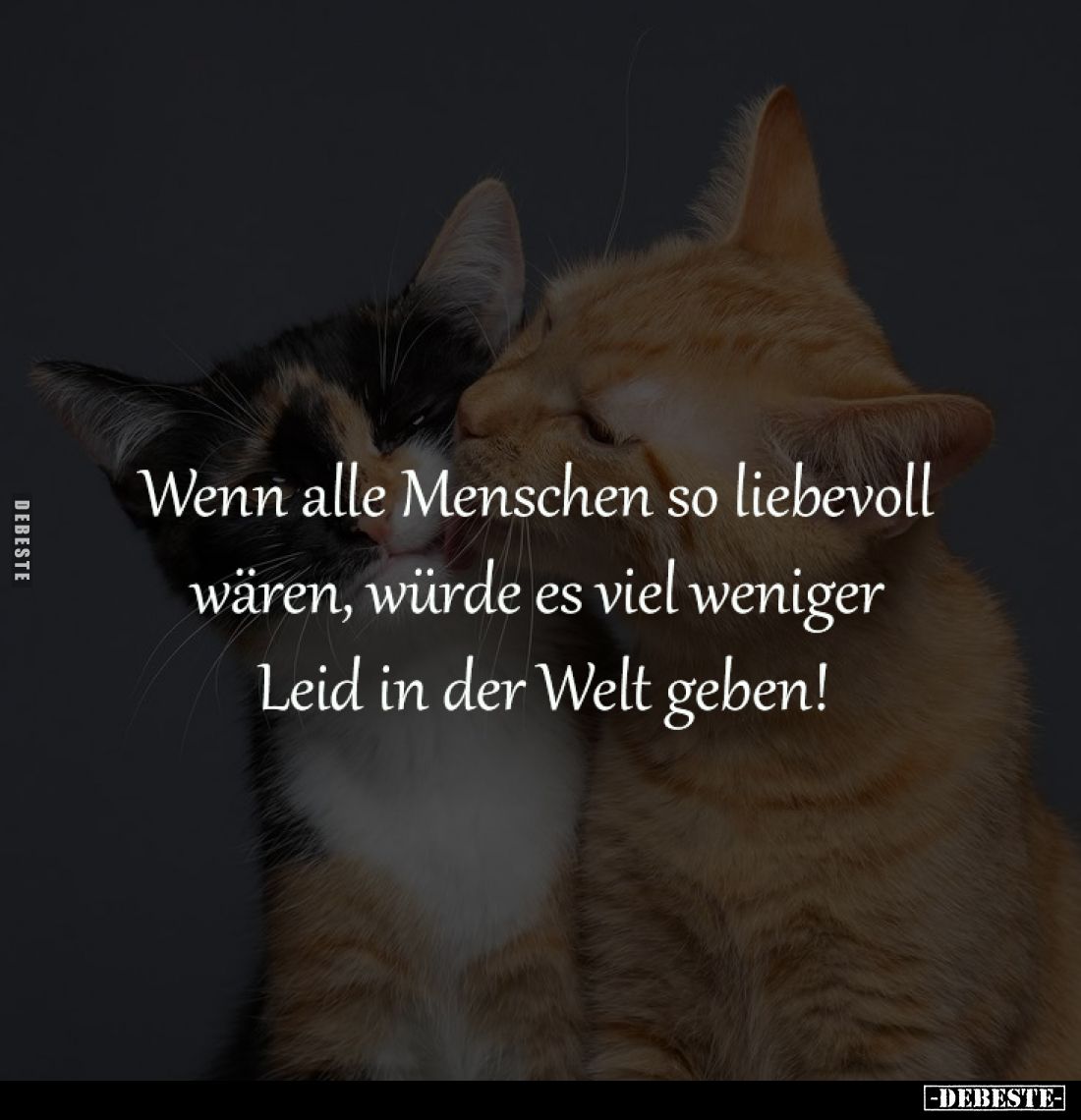 Wenn alle Menschen so liebevoll 
wären, würde es viel weniger 
Leid in der Welt geben!