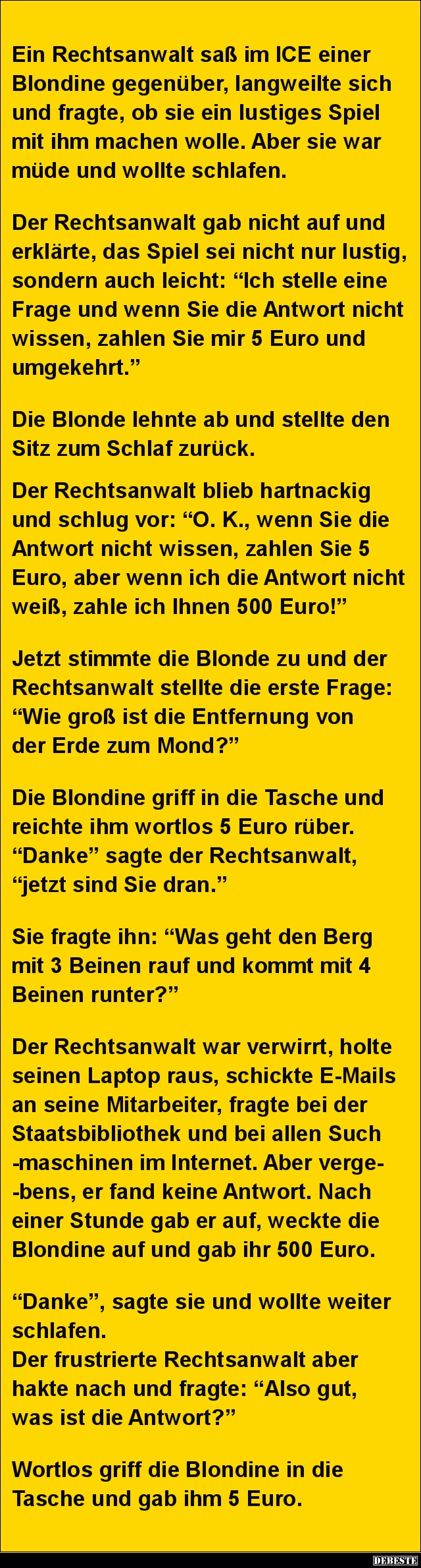 Ein Rechtsanwalt saß im ICE einer Blondine gegenüber.. - Lustige Bilder | DEBESTE.de