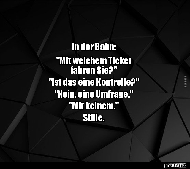 In der Bahn: "Mit welchem Ticket fahren Sie?"... - Lustige Bilder | DEBESTE.de