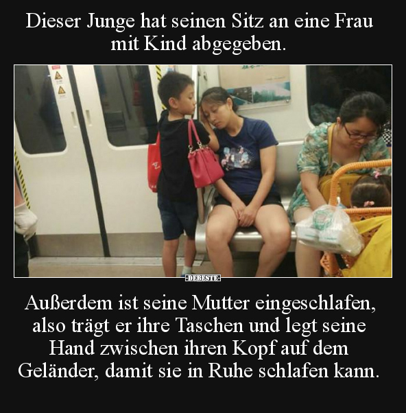 Dieser Junge hat seinen Sitz an eine Frau mit Kind.. - Lustige Bilder | DEBESTE.de