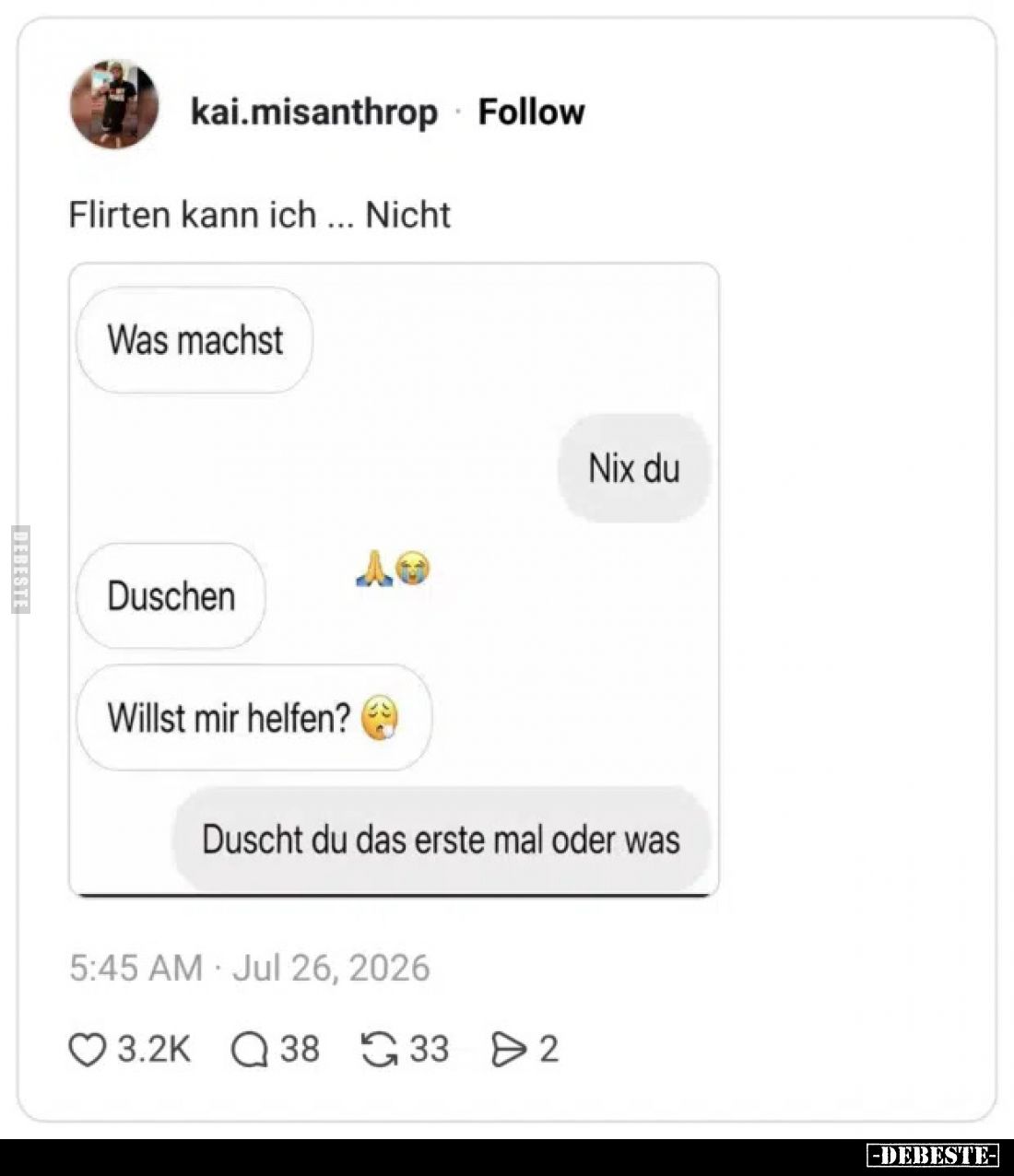 Flirten kann ich ... Nicht