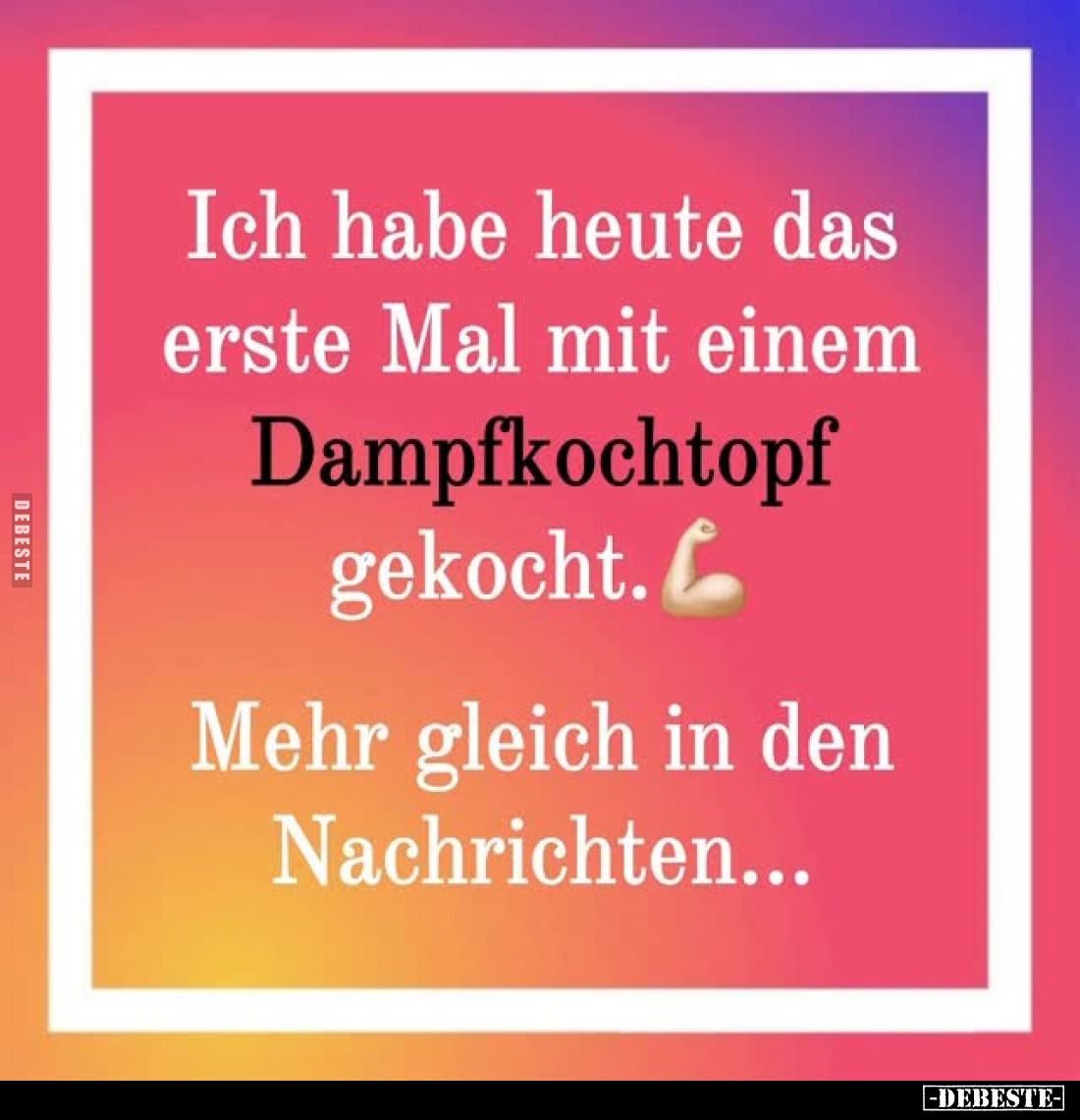 Ich habe heute das erste Mal mit einem Dampfkochtopf gekocht.
Mehr gleich in den Nachrichten...