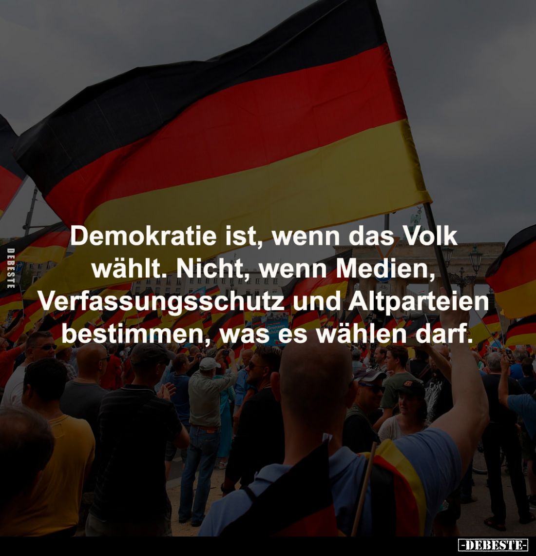 Demokratie ist, wenn das Volk 
wählt. Nicht, wenn Medien, 
Verfassungsschutz und Altparteien 
bestimmen, was es wählen dar...
