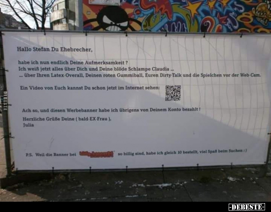 Hallo Stefan Du Ehebrecher... - Lustige Bilder | DEBESTE.de