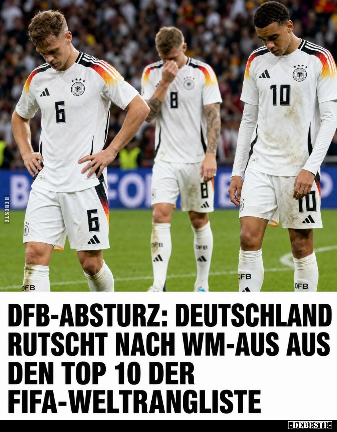 DFB-Absturz: Deutschland rutscht nach WM-aus aus den Top 10 der Fifa-Weltrangliste.