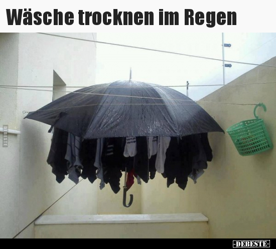 Wäsche trocknen im Regen.. - Lustige Bilder | DEBESTE.de