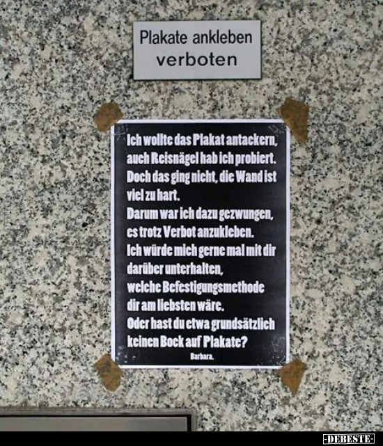 Plakate ankleben verboten.. - Lustige Bilder | DEBESTE.de