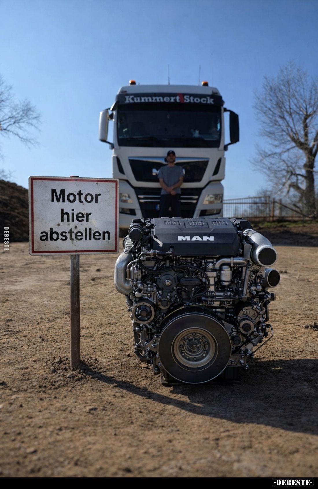 Motor hier abstellen.