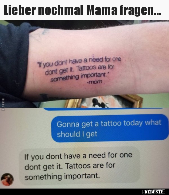 Lieber nochmal Mama fragen...