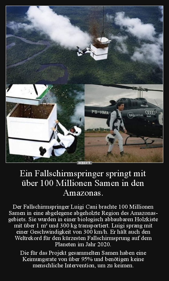 Ein Fallschirmspringer springt mit über 100 Millionen.. - Lustige Bilder | DEBESTE.de