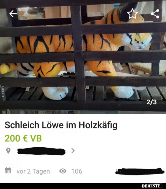 Schleich Löwe im Holzkäfig..