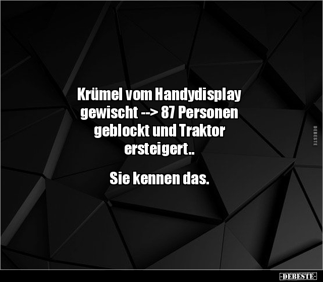 Krümel vom Handydisplay gewischt --> 87 Personen geblockt.. - Lustige Bilder | DEBESTE.de