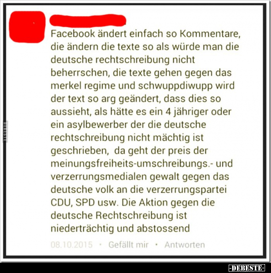 Facebook ändert einfach so Kommentare, die ändern die texte.. - Lustige Bilder | DEBESTE.de