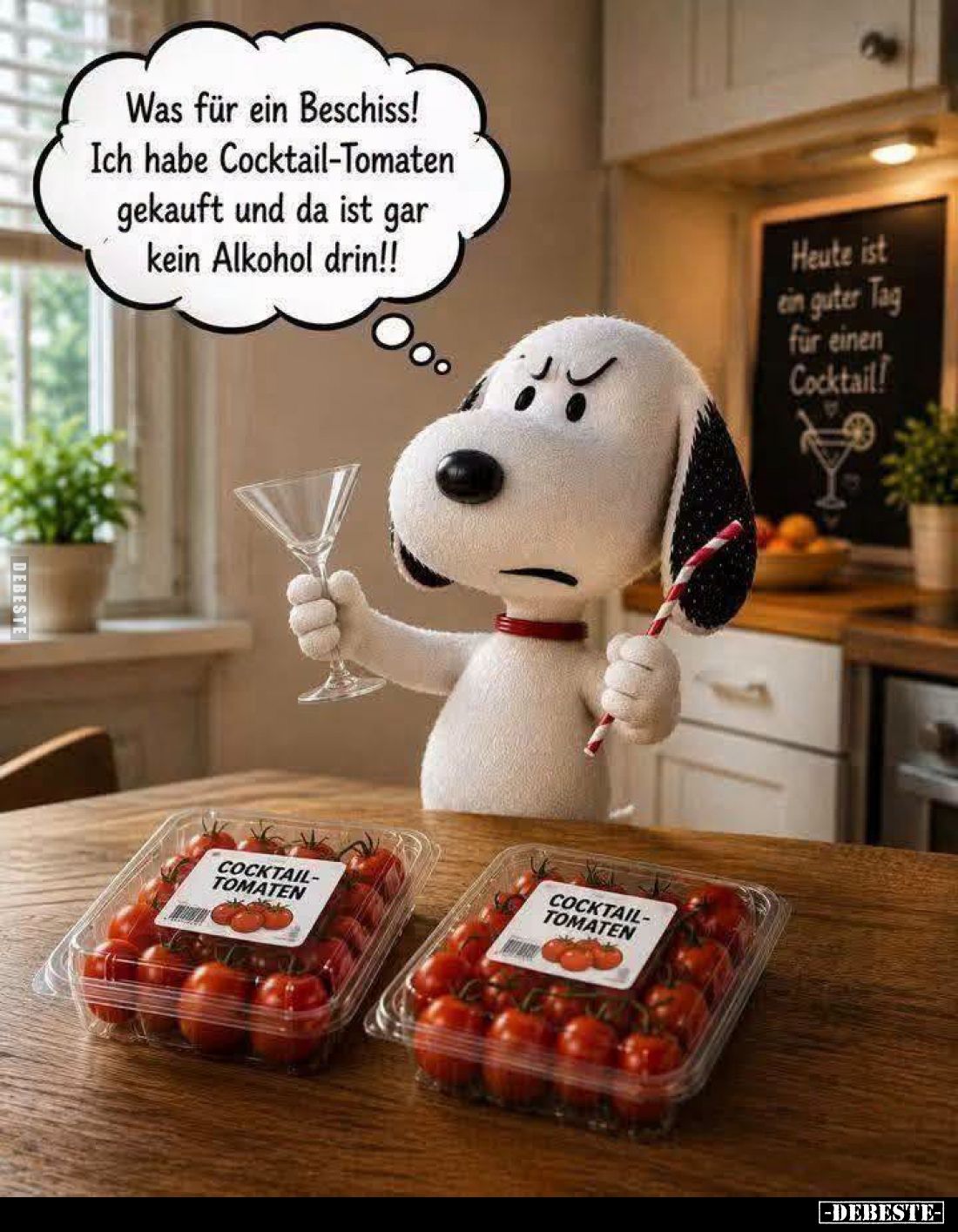 Was für ein Beschiss! Ich habe Cocktail-Tomaten gekauft und da ist gar kein Alkohol drin!!