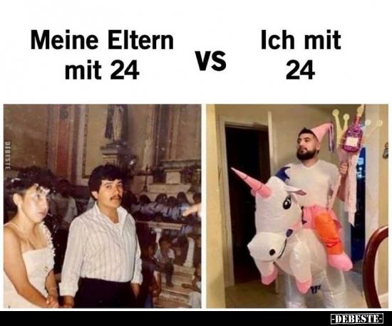 Meine Eltern mit 24 / Ich mit 24..