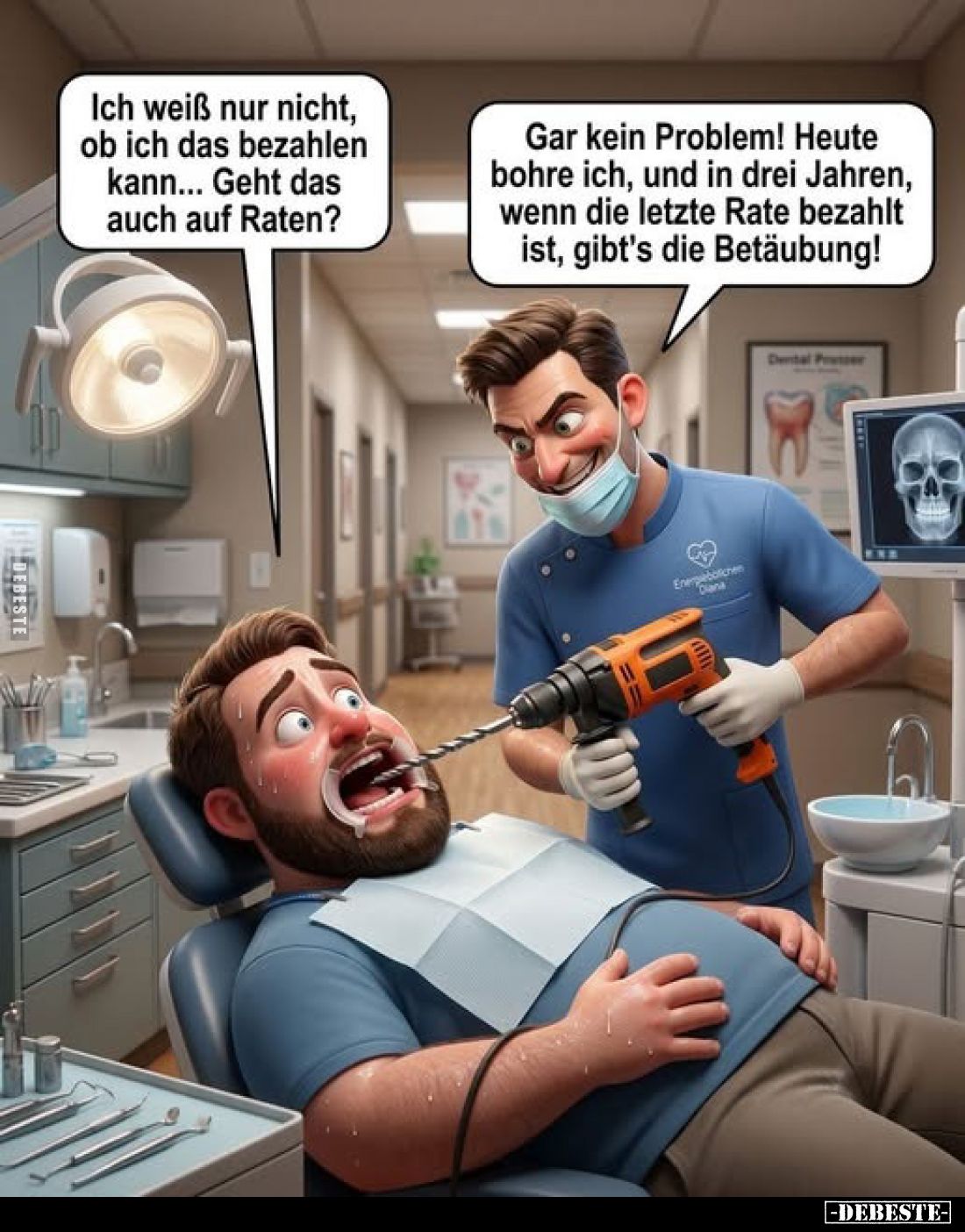 Ich weiß nur nicht, ob ich das bezahlen kann... Geht das auch auf Raten?
-
Gar kein Problem! Heute bohre ich, und in drei J...