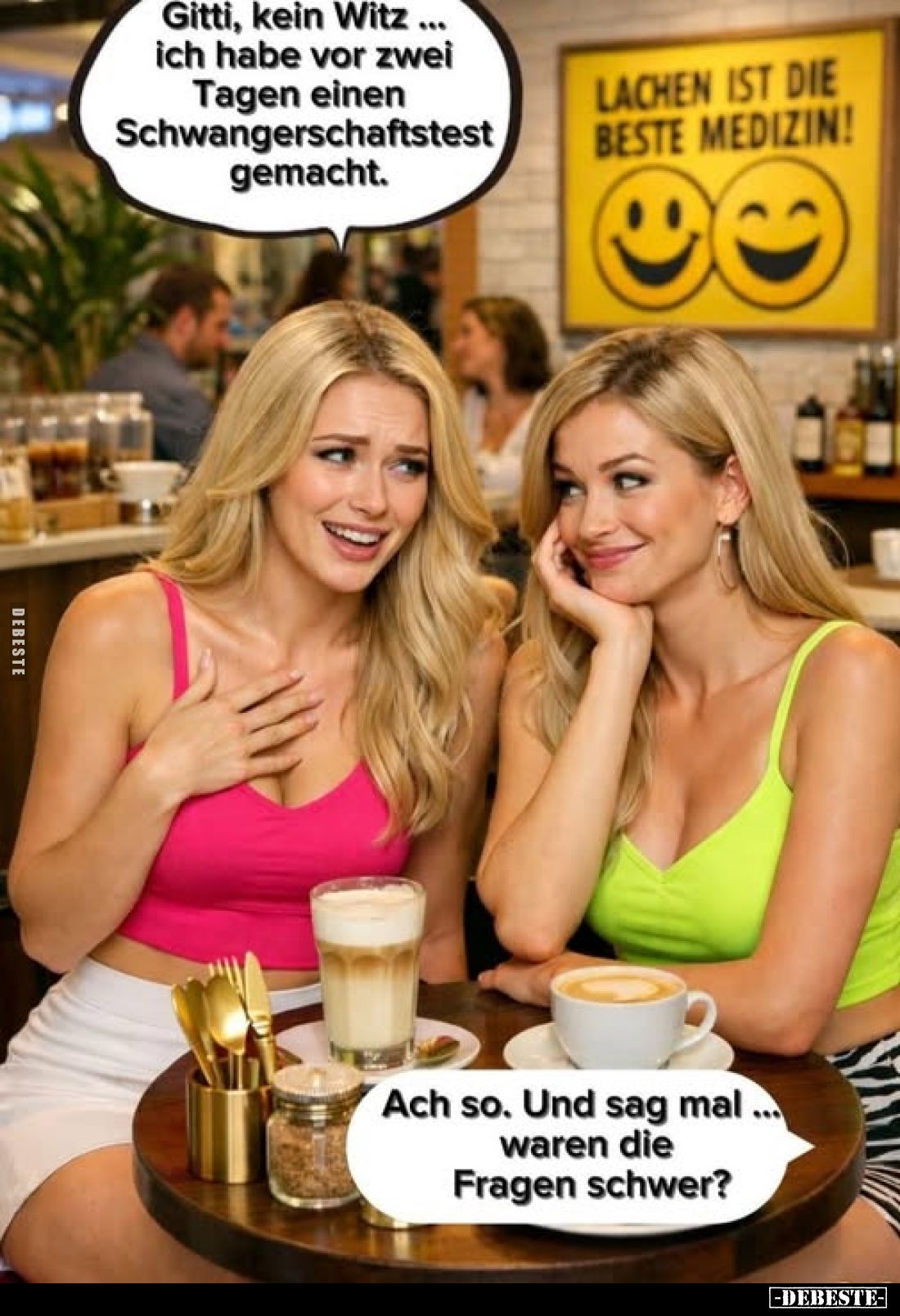 Gitti, kein Witz ich habe vor zwei Tagen einen Schwangerschaftstest gemacht.
-
Ach so. Und sag mal waren die Fragen schwer?