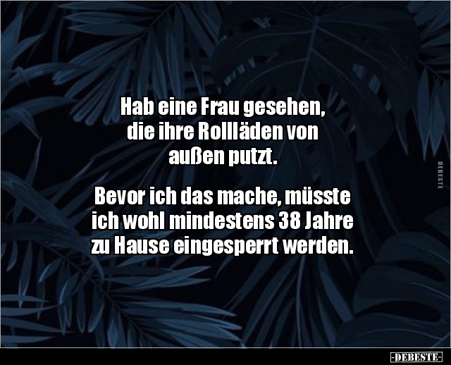 Hab eine Frau gesehen, die ihre Rollläden von außen.. - Lustige Bilder | DEBESTE.de