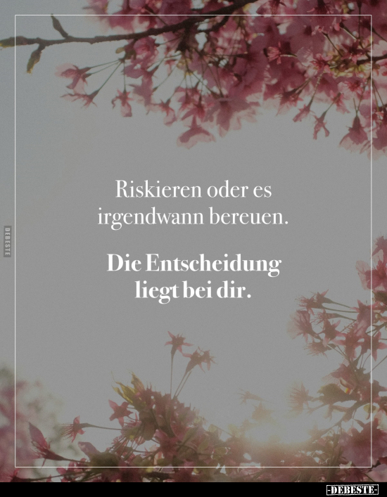 Riskieren oder es irgendwann bereuen.. - Lustige Bilder | DEBESTE.de