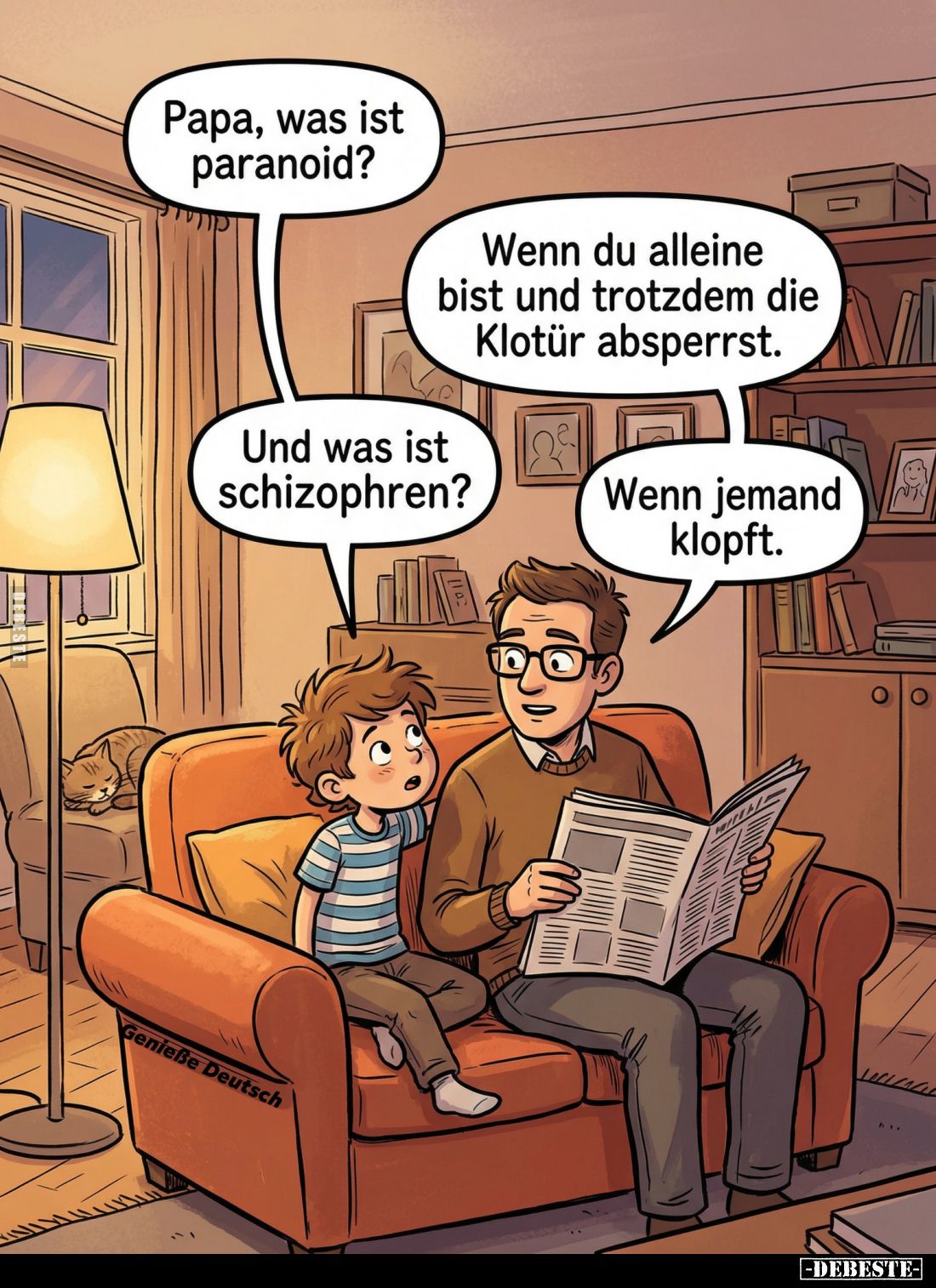 Papa, was ist paranoid? Wenn du alleine bist und trotzdem.. - Lustige Bilder | DEBESTE.de