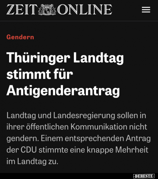 Thüringer Landtag stimmt für Antigenderantrag.. - Lustige Bilder | DEBESTE.de