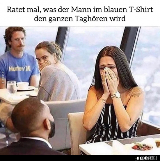 Ratet mal, was der Mann im blauen T-Shirt.. - Lustige Bilder | DEBESTE.de