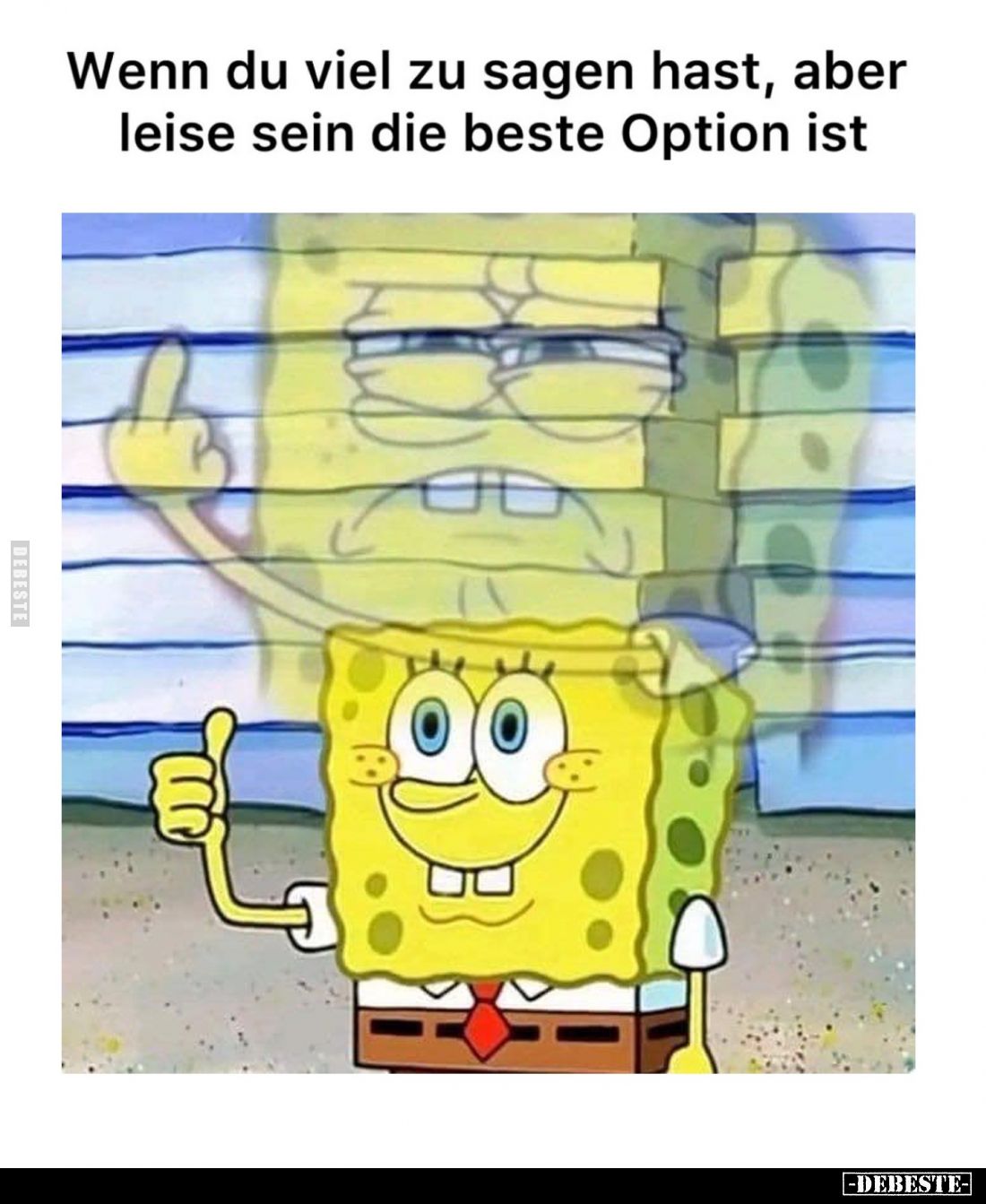 Wenn du viel zu sagen hast, aber leise sein die beste Option ist.
