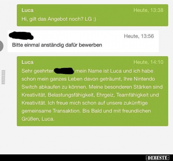 Hi, gilt das Angebot noch? LG :).. - Lustige Bilder | DEBESTE.de