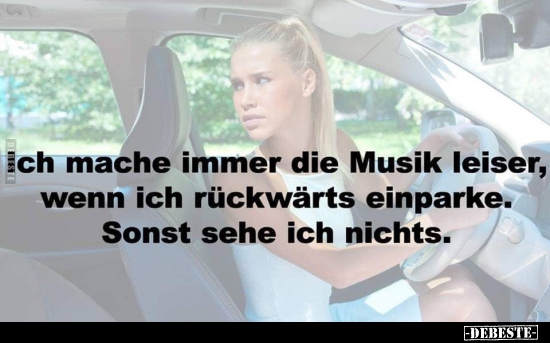 Ich mache immer die Musik leiser, wenn ich rückwärts einparke.. - Lustige Bilder | DEBESTE.de