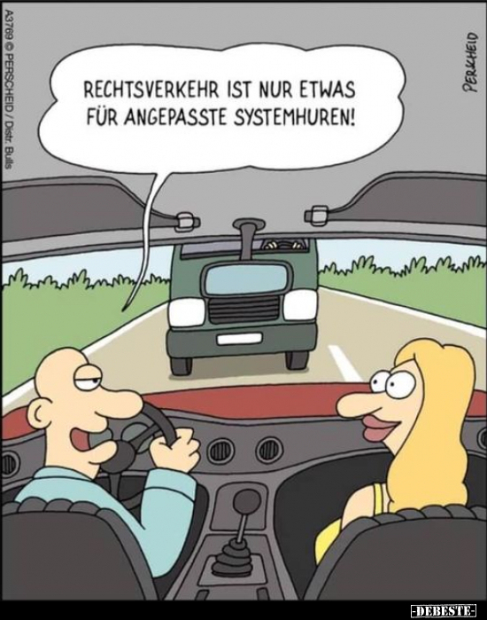 Rechtsverkehr ist nur etwas für angepasste Systemhuren!..