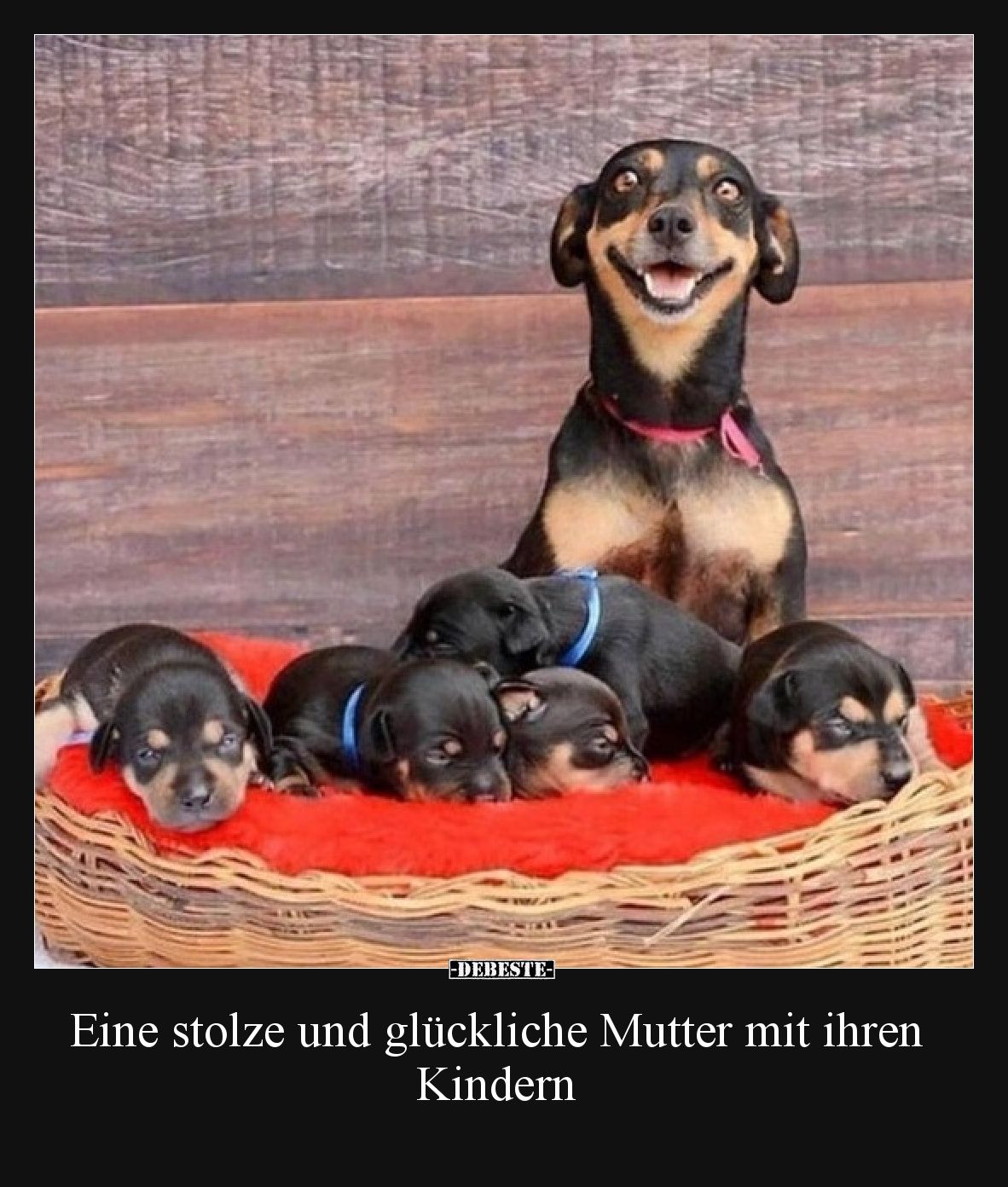 Eine stolze und glückliche Mutter mit ihren Kindern