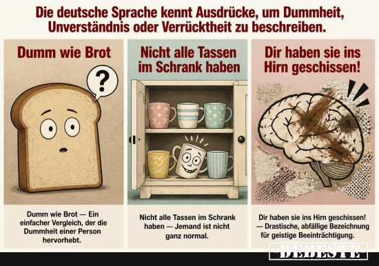 Deutsche Redewendung Dummheit - Lustige Bilder | DEBESTE.de