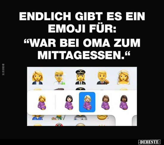 Endlich gibt es ein Emoji für: "War bei Oma zum.." - Lustige Bilder | DEBESTE.de