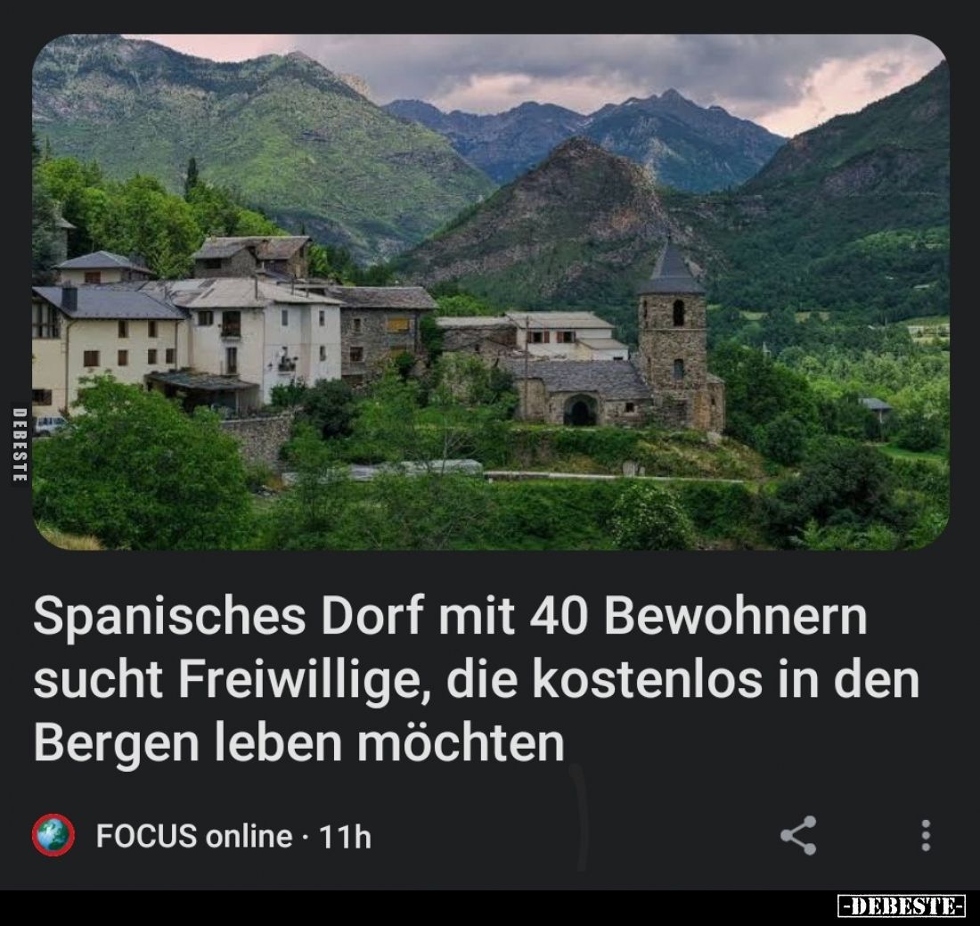 Spanisches Dorf mit 40 Bewohnern sucht Freiwillige, die.. - Lustige Bilder | DEBESTE.de