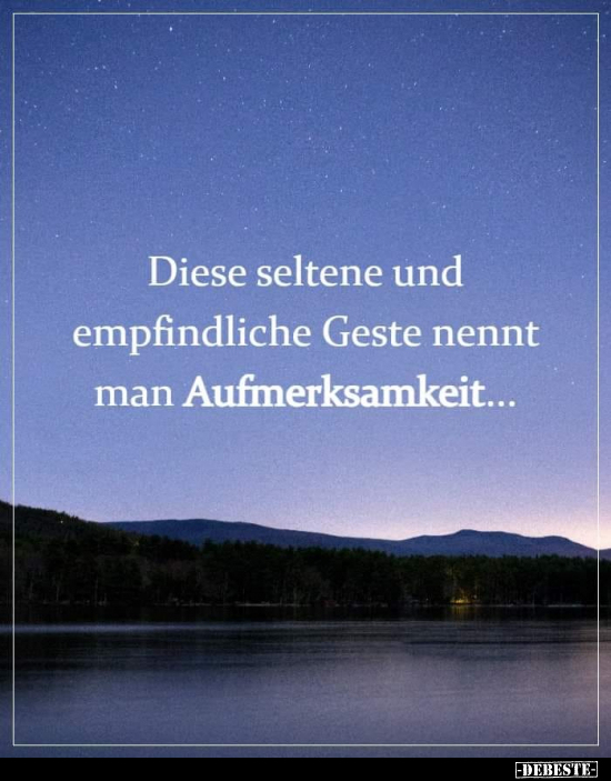 Diese seltene und empfindliche Geste nennt man Aufmerksamkeit.