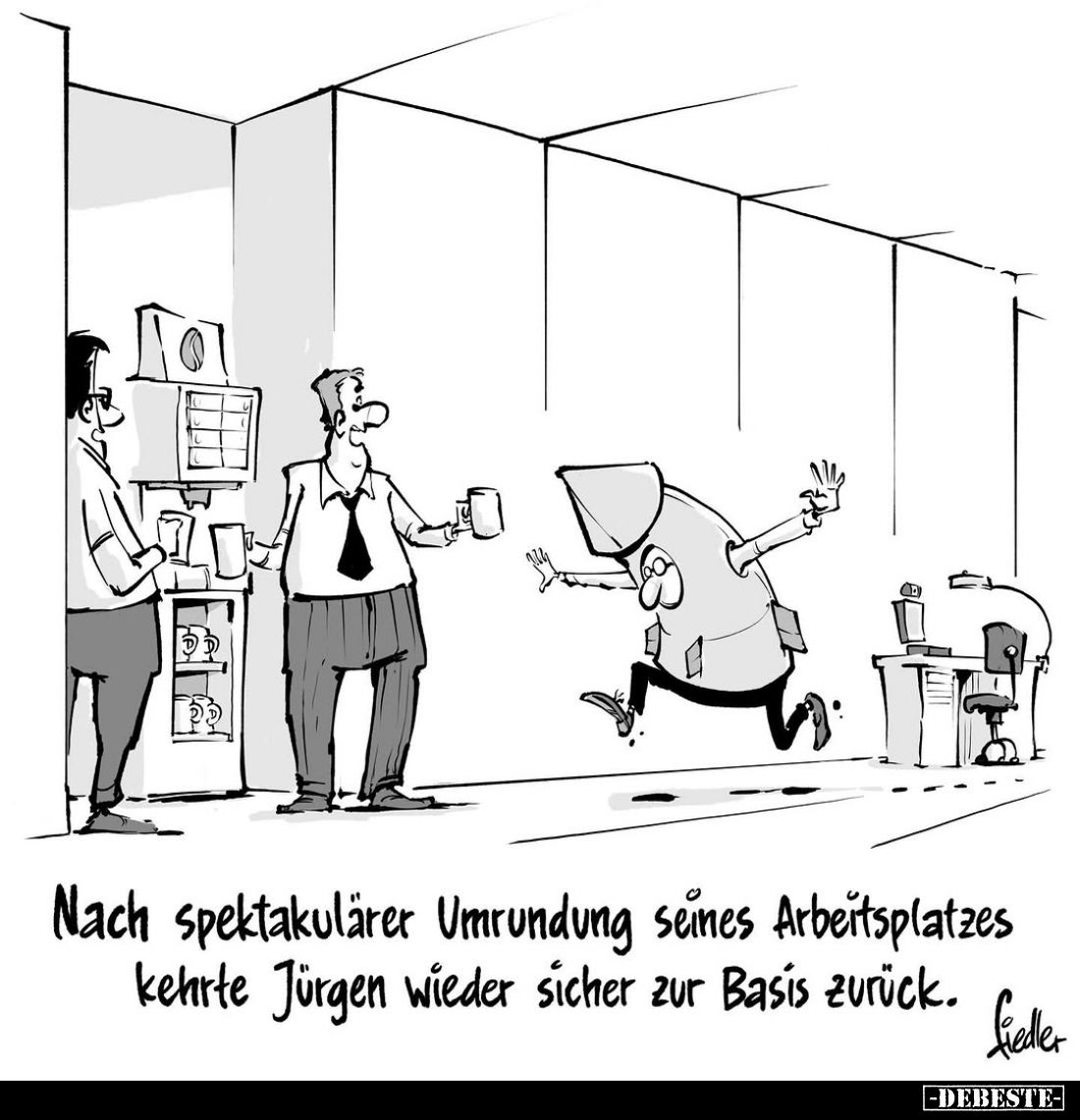 Nach spektakulärer Umrundung seines Arbeitsplatzes... - Lustige Bilder | DEBESTE.de