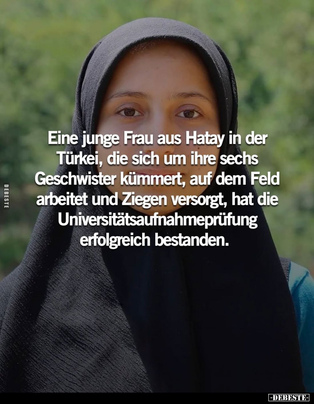 Eine junge Frau aus Hatay in der Türkei, die sich um ihre sechs Geschwister kümmert, auf dem Feld arbeitet und Ziegen versorg...