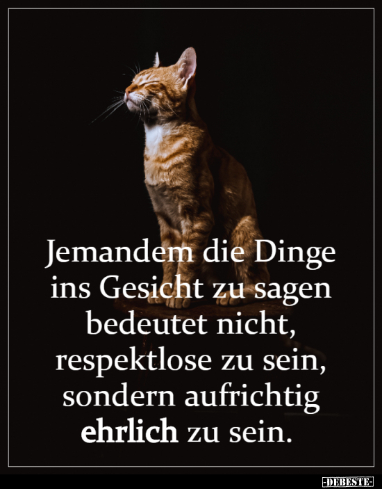 Jemandem die Dinge ins Gesicht zu sagen bedeutet nicht..
