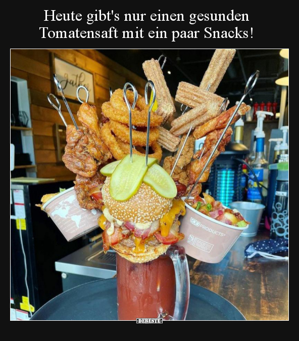 Heute gibt's nur einen gesunden Tomatensaft mit ein paar.. - Lustige Bilder | DEBESTE.de